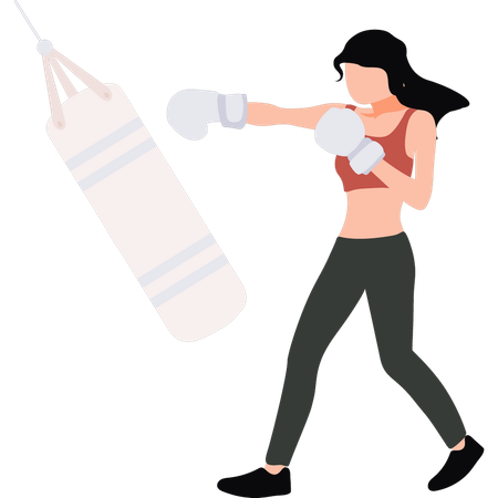 Girl is boxing  Illustration