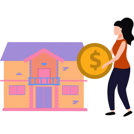 The Girl Is Buying A House Illustration