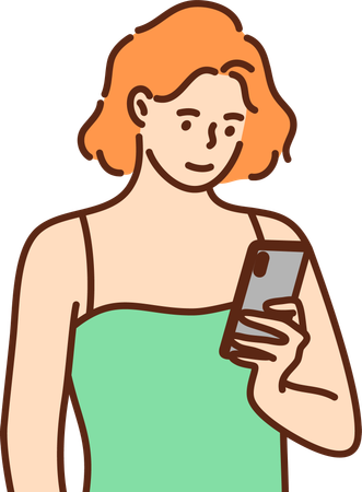 Girl is chatting on social media  Illustration