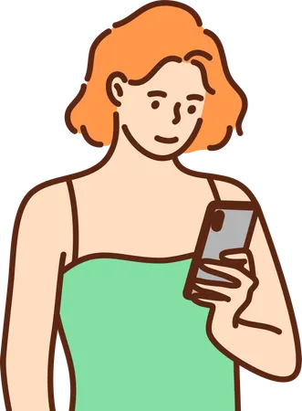 Girl is chatting on social media  Illustration