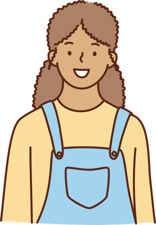 Girl is cheerful  Illustration