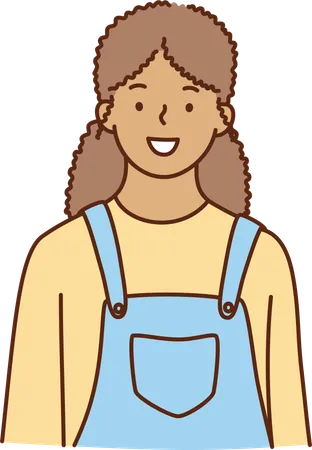 Girl is cheerful  Illustration