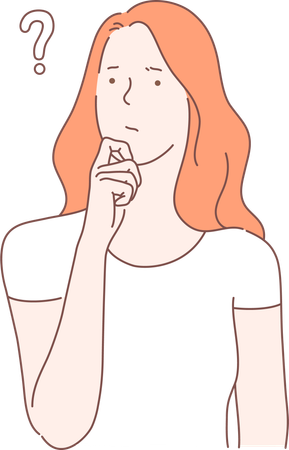 Girl is confused  Illustration