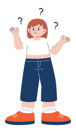 Girl is confused  Illustration