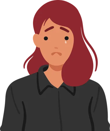 Tears Cascaded Down Woman Face Mirroring The Ache In Her Eyes The Weight Of Sorrow Etched On Her Pained Expression Revealed Heart Overwhelmed By Profound Sadness Cartoon People Vector Illustration Illustration