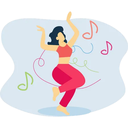 The Girl Is Dancing Illustration