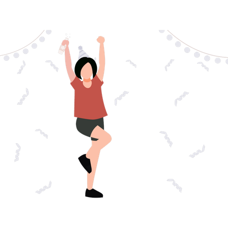 Girl is dancing  Illustration