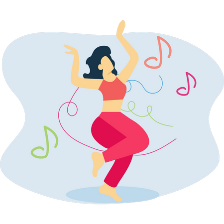 Girl is dancing  Illustration