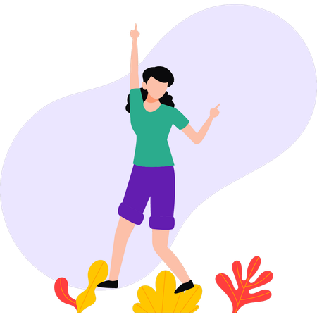 Girl is dancing in park  Illustration