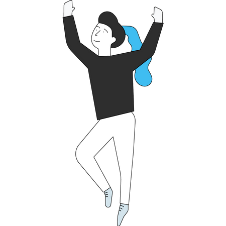 Girl is dancing with hands raised Illustration