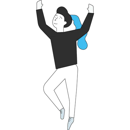 Girl is dancing with hands raised  Illustration