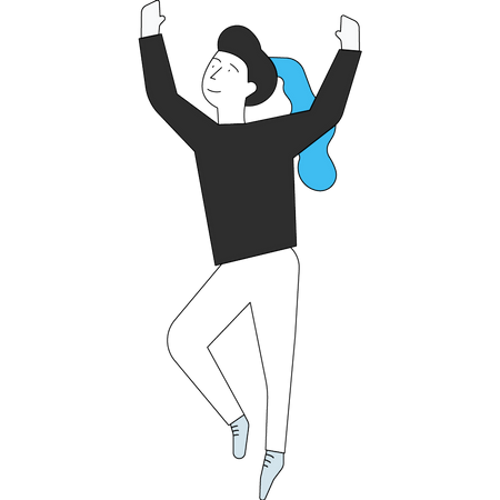 Girl is dancing with hands raised  Illustration