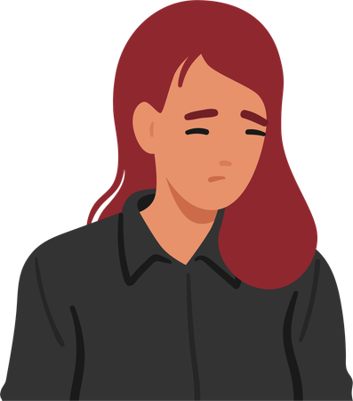 Girl is depressed  Illustration