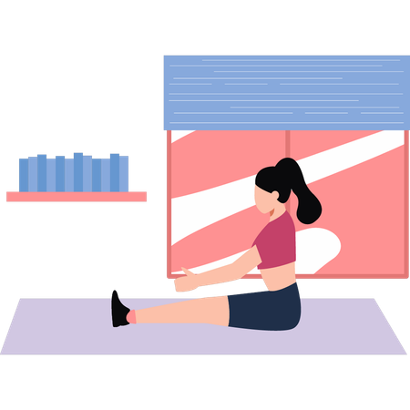 Girl is doing different exercises  Illustration