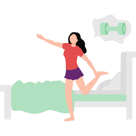 Girl is doing exercise  Illustration