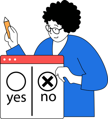 Girl is doing online polling  Illustration