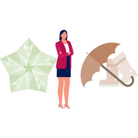 Girl is doing protection on shoes  Illustration