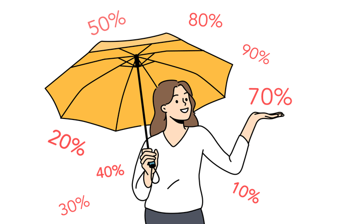 Girl is doing sale shopping  Illustration