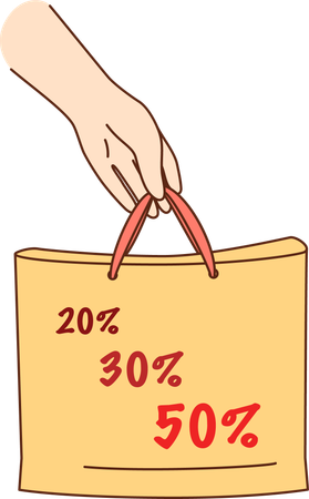 Girl is doing shopping at discounted rate  Illustration