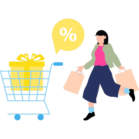 Girl is doing shopping  Illustration