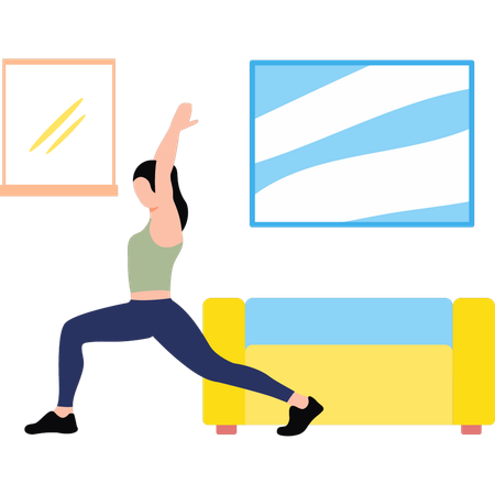 Girl is doing stretching  イラスト