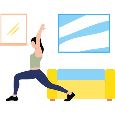 Girl is doing stretching  イラスト
