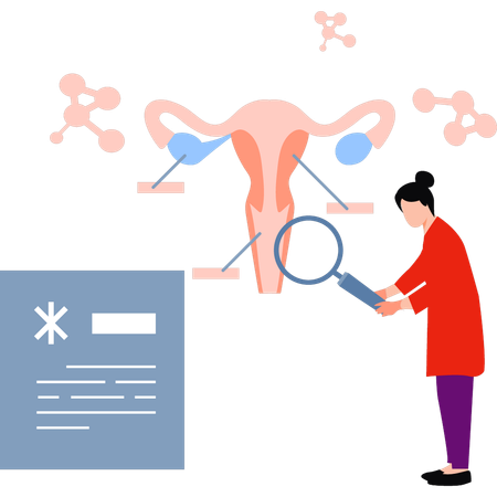 Girl is doing vaginal examination  Illustration