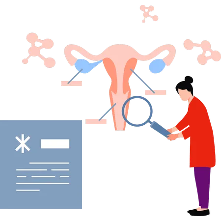 Girl is doing vaginal examination  Illustration