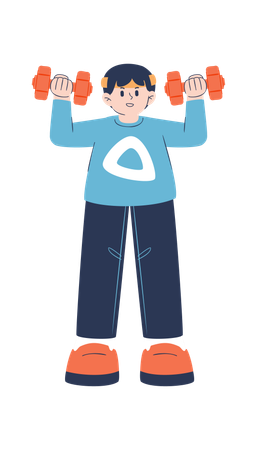 Girl is doing weight lifting  Illustration