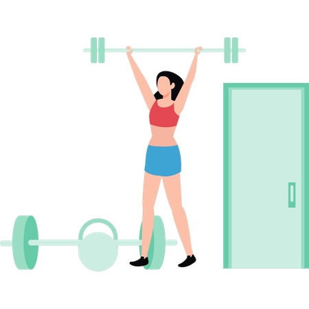 Girl is doing weightlifting  Illustration