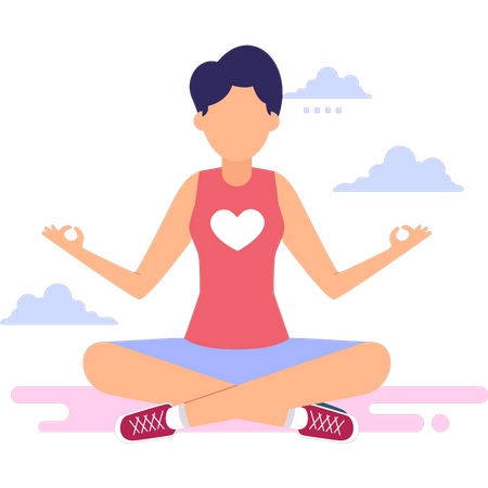 Girl is doing yoga for herself  Illustration