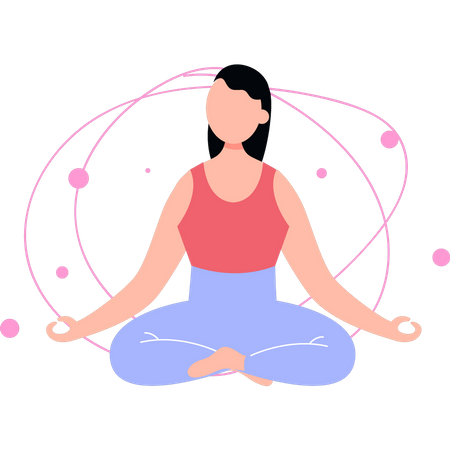 Girl is doing yoga for relaxation  Illustration