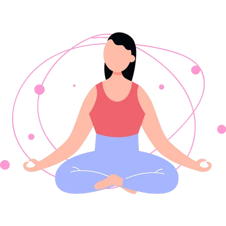 Girl is doing yoga for relaxation  Illustration