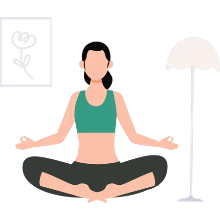 Girl is doing yoga  Illustration