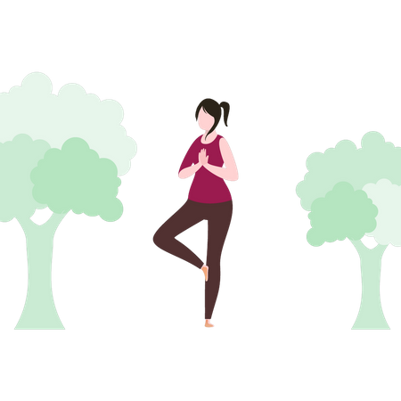 Girl is doing yoga  Illustration