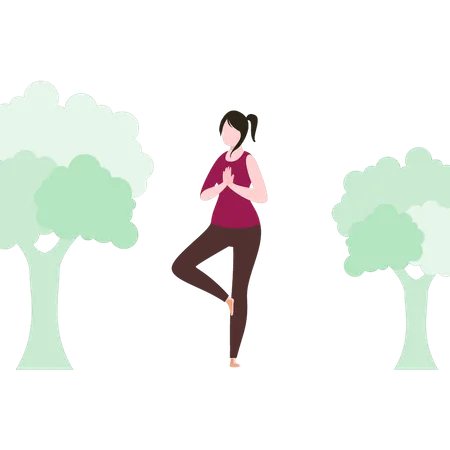 Girl is doing yoga  Illustration