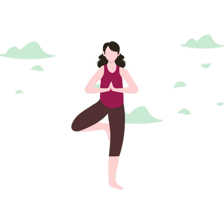 Girl is doing yoga  Illustration