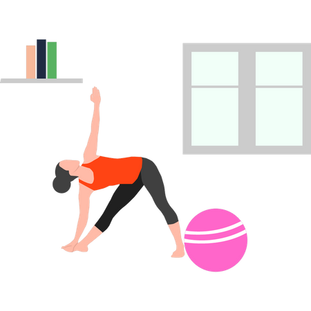 Girl is exercising at home  Illustration