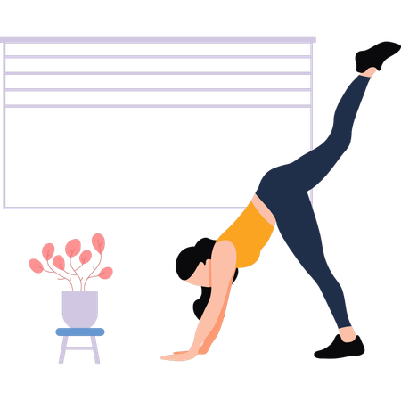 Girl is exercising for fitness  Illustration