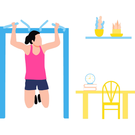 Girl is exercising  Illustration