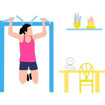 Girl is exercising  Illustration