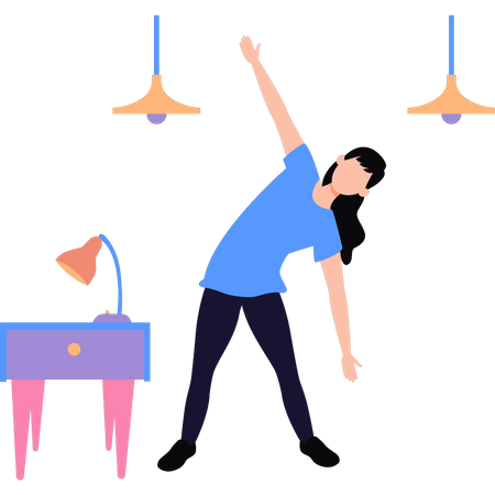 Girl is exercising  Illustration