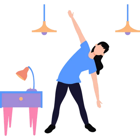 Girl is exercising  Illustration