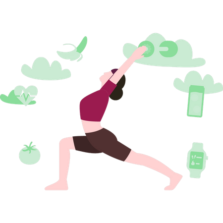 Girl is exercising  Illustration