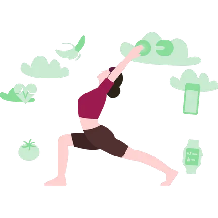 Girl is exercising  Illustration