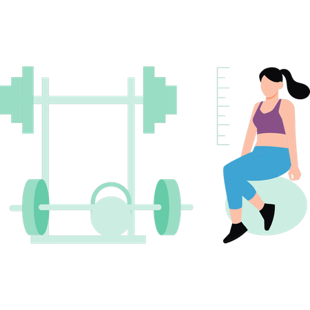 Girl is exercising with the ball  Illustration