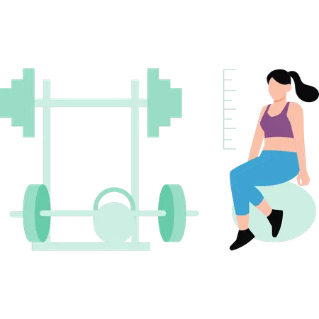 Girl is exercising with the ball  Illustration