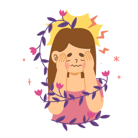 Girl is facing anger issues  Illustration