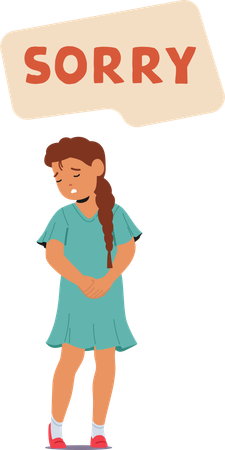 Girl is feeling sorry  Illustration