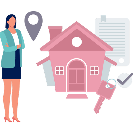 Girl is finding rented house  Illustration